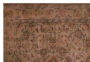 Brown Over Dyed Vintage Rug 5'6'' x 8'2'' ft 167 x 248 cm