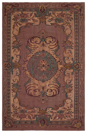 Naturel Over Dyed Vintage Rug 5'9'' x 9'0'' ft 175 x 275 cm