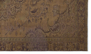 Brown Over Dyed Vintage Rug 5'6'' x 9'3'' ft 167 x 281 cm