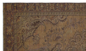 Brown Over Dyed Vintage Rug 5'6'' x 9'3'' ft 167 x 281 cm
