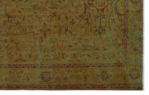 Brown Over Dyed Vintage Rug 5'9'' x 9'1'' ft 176 x 276 cm