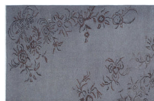 Gray Over Dyed Vintage Rug 5'6'' x 8'6'' ft 168 x 258 cm