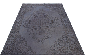 Gray Over Dyed Vintage Rug 5'5'' x 8'10'' ft 165 x 268 cm