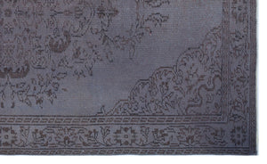 Gray Over Dyed Vintage Rug 5'5'' x 8'10'' ft 165 x 268 cm