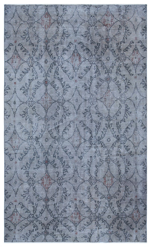 Blue Over Dyed Vintage Rug 5'1'' x 8'6'' ft 156 x 258 cm
