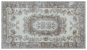Beige Over Dyed Vintage Rug 3'8'' x 6'7'' ft 113 x 200 cm