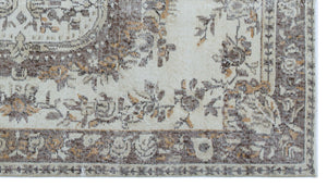 Beige Over Dyed Vintage Rug 3'8'' x 6'7'' ft 113 x 200 cm