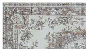 Beige Over Dyed Vintage Rug 3'8'' x 6'7'' ft 113 x 200 cm