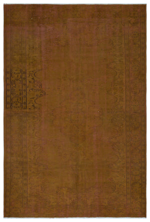 Brown Over Dyed Vintage Rug 6'4'' x 8'12'' ft 192 x 274 cm
