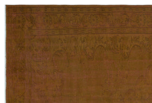 Brown Over Dyed Vintage Rug 6'4'' x 8'12'' ft 192 x 274 cm