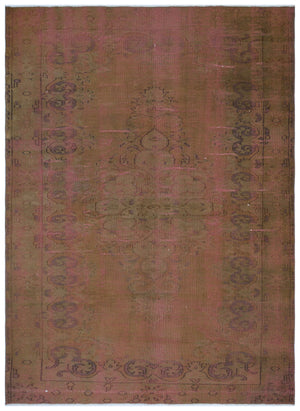 Brown Over Dyed Vintage Rug 5'6'' x 7'9'' ft 167 x 236 cm