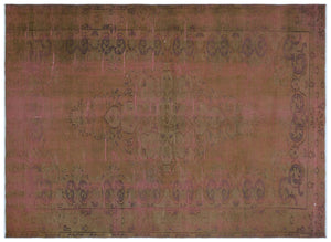 Brown Over Dyed Vintage Rug 5'6'' x 7'9'' ft 167 x 236 cm
