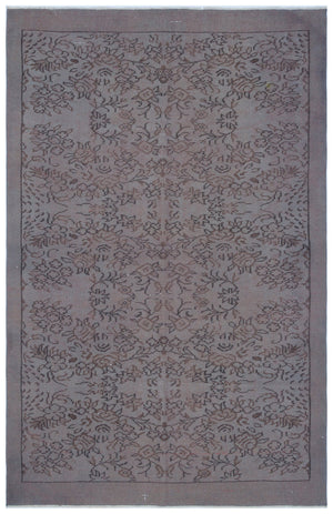 Gray Over Dyed Vintage Rug 5'7'' x 8'5'' ft 169 x 256 cm