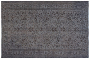 Gray Over Dyed Vintage Rug 5'2'' x 8'0'' ft 157 x 244 cm