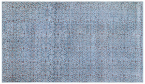 Blue Over Dyed Vintage Rug 5'1'' x 8'11'' ft 154 x 272 cm