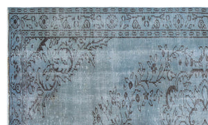 Blue Over Dyed Vintage Rug 4'10'' x 8'3'' ft 147 x 251 cm