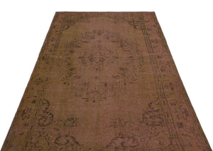 Brown Over Dyed Vintage Rug 5'3'' x 8'6'' ft 159 x 258 cm