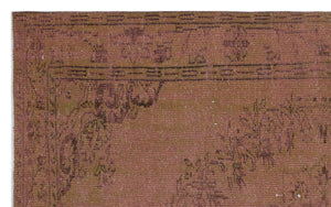 Brown Over Dyed Vintage Rug 5'3'' x 8'6'' ft 159 x 258 cm