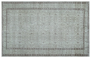 Gray Over Dyed Vintage Rug 5'8'' x 9'0'' ft 173 x 275 cm