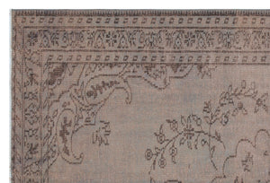 Gray Over Dyed Vintage Rug 5'7'' x 8'2'' ft 169 x 248 cm