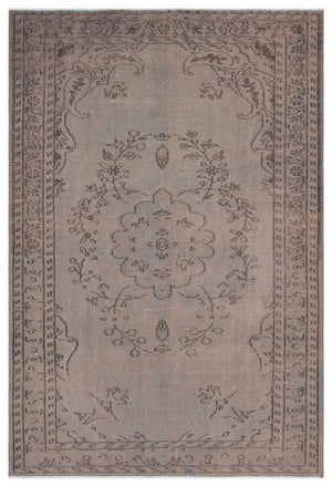 Gray Over Dyed Vintage Rug 5'7'' x 8'2'' ft 169 x 248 cm