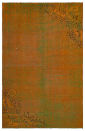 Retro Over Dyed Vintage Rug 5'6'' x 8'7'' ft 168 x 262 cm