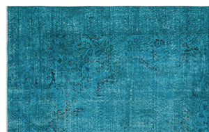 Turquoise Over Dyed Vintage Rug 6'1'' x 9'7'' ft 185 x 292 cm