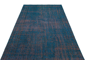 Blue Over Dyed Vintage Rug 5'1'' x 8'4'' ft 155 x 255 cm