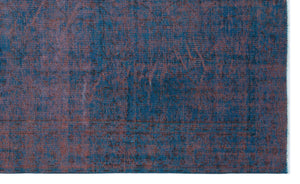 Blue Over Dyed Vintage Rug 5'1'' x 8'4'' ft 155 x 255 cm