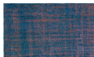 Blue Over Dyed Vintage Rug 5'1'' x 8'4'' ft 155 x 255 cm
