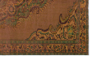 Brown Over Dyed Vintage Rug 6'3'' x 9'5'' ft 190 x 287 cm
