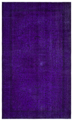 Purple Over Dyed Vintage Rug 5'6'' x 9'5'' ft 167 x 286 cm