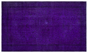 Purple Over Dyed Vintage Rug 5'6'' x 9'5'' ft 167 x 286 cm