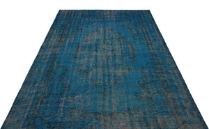 Turquoise Over Dyed Vintage Rug 5'11'' x 9'5'' ft 180 x 287 cm