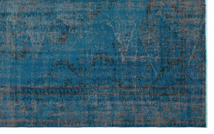 Turquoise Over Dyed Vintage Rug 5'11'' x 9'5'' ft 180 x 287 cm