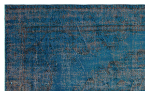 Turquoise Over Dyed Vintage Rug 5'11'' x 9'5'' ft 180 x 287 cm