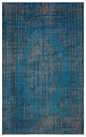 Turquoise Over Dyed Vintage Rug 5'11'' x 9'5'' ft 180 x 287 cm