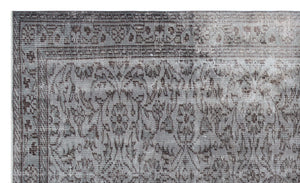 Gray Over Dyed Vintage Rug 4'8'' x 7'9'' ft 142 x 236 cm