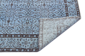 Blue Over Dyed Vintage Rug 5'0'' x 8'10'' ft 153 x 268 cm