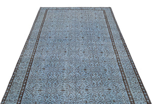 Blue Over Dyed Vintage Rug 5'0'' x 8'10'' ft 153 x 268 cm