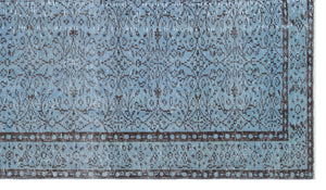 Blue Over Dyed Vintage Rug 5'0'' x 8'10'' ft 153 x 268 cm