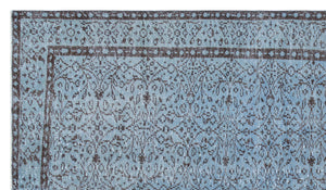 Blue Over Dyed Vintage Rug 5'0'' x 8'10'' ft 153 x 268 cm