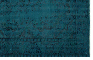 Turquoise Over Dyed Vintage Rug 5'12'' x 9'3'' ft 182 x 281 cm