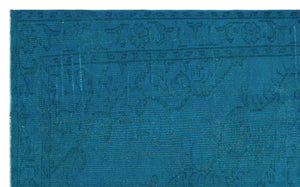 Turquoise Over Dyed Vintage Rug 5'8'' x 8'11'' ft 172 x 272 cm