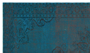 Turquoise Over Dyed Vintage Rug 6'4'' x 10'2'' ft 192 x 310 cm