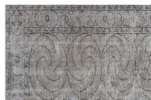 Gray Over Dyed Vintage Rug 5'10'' x 8'11'' ft 177 x 272 cm