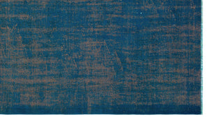 Turquoise Over Dyed Vintage Rug 5'5'' x 9'4'' ft 164 x 285 cm