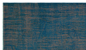 Turquoise Over Dyed Vintage Rug 5'5'' x 9'4'' ft 164 x 285 cm