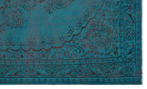 Turquoise Over Dyed Vintage Rug 6'2'' x 10'0'' ft 187 x 305 cm