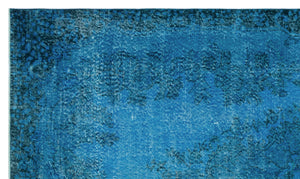 Turquoise Over Dyed Vintage Rug 5'10'' x 10'1'' ft 179 x 307 cm